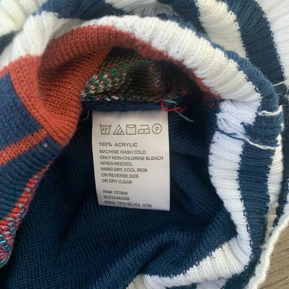 Tipsy Elves Santa’s Log On The Fire Ugly Christmas Sweater Size XXL Blue - NWOT - Picture 10 of 11